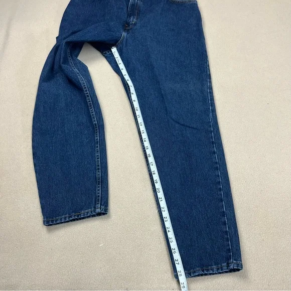 Vtg Levi's 551 Jeans Womens 14P Dark Wash Blue USA 90s Relaxed Tapered High Rise - Picture 2 of 9